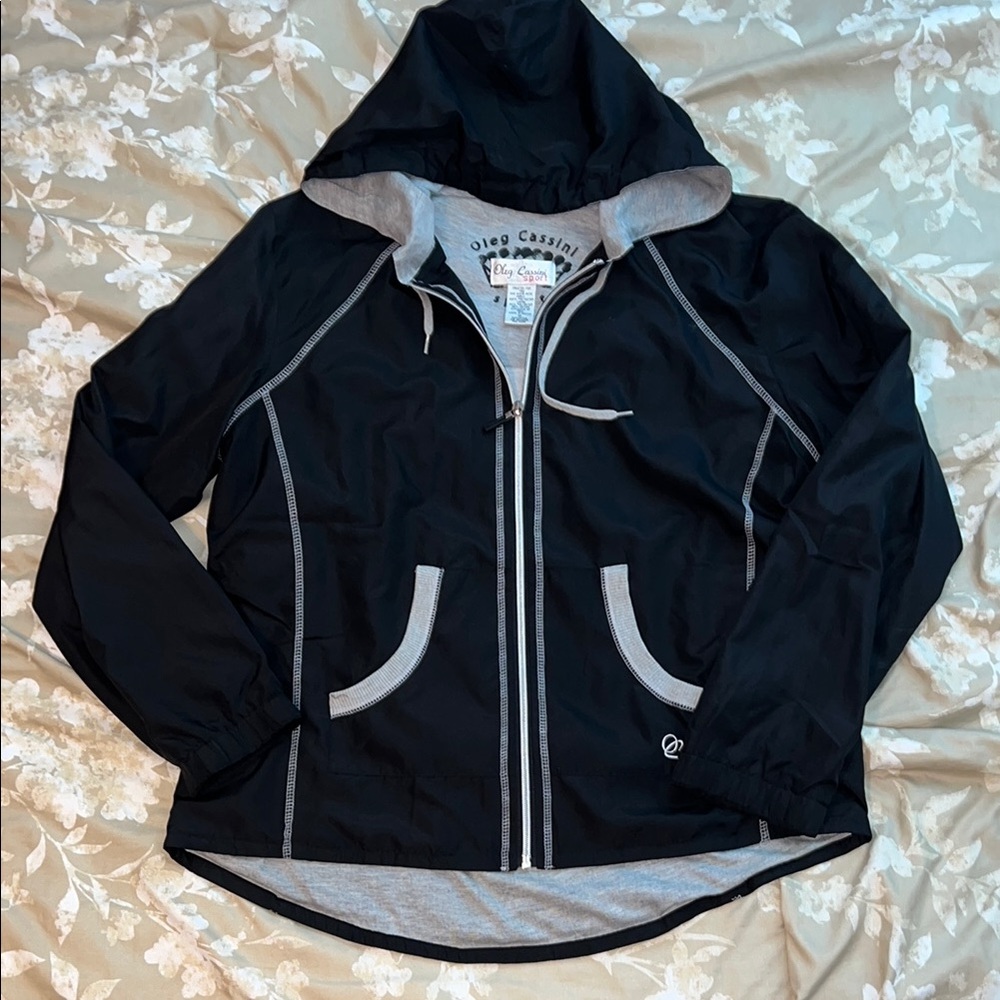 Oleg Cassini Black and Gray Vintage Sport Jacket Size M